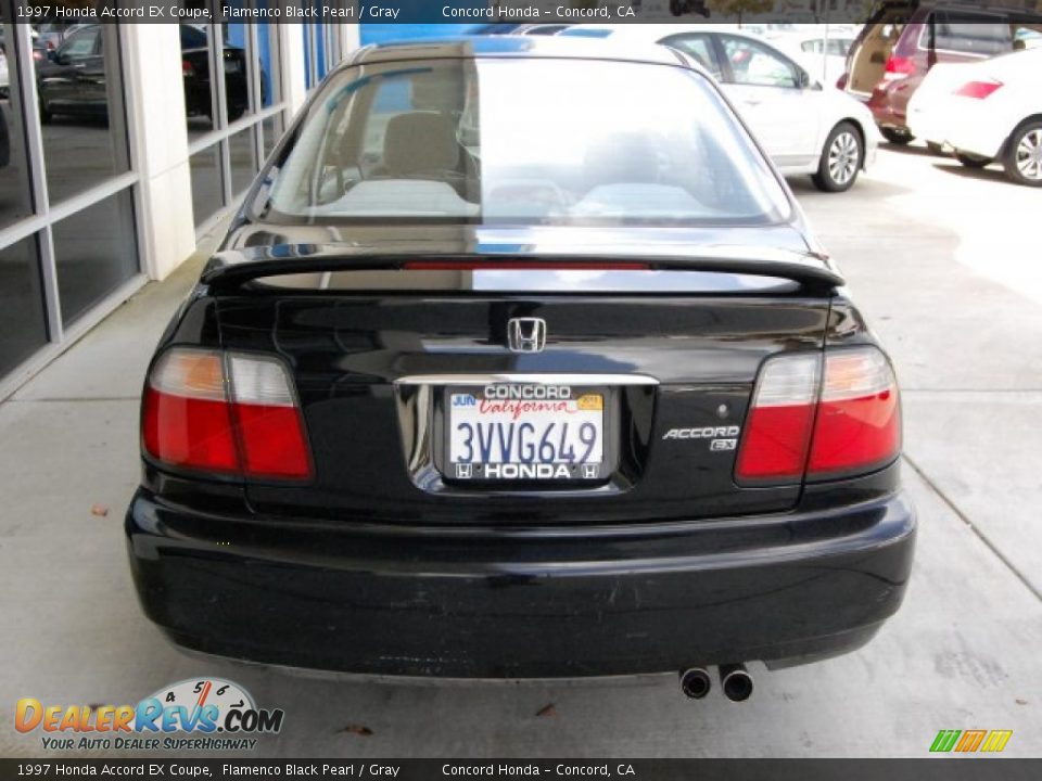 1997 Honda Accord EX Coupe Flamenco Black Pearl / Gray Photo #4