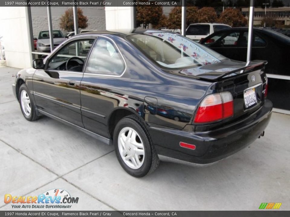 1997 Honda Accord EX Coupe Flamenco Black Pearl / Gray Photo #5