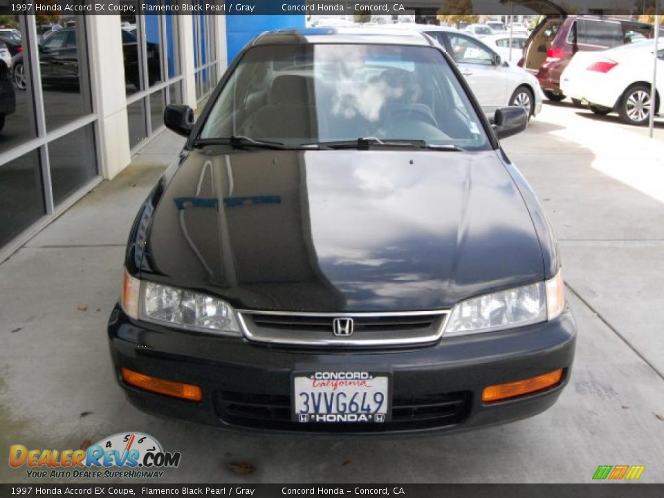 1997 Honda Accord EX Coupe Flamenco Black Pearl / Gray Photo #8