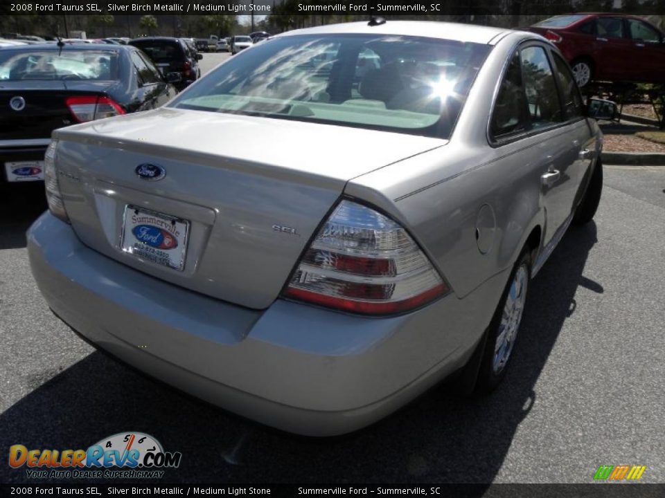 2008 Ford Taurus SEL Silver Birch Metallic / Medium Light Stone Photo #13