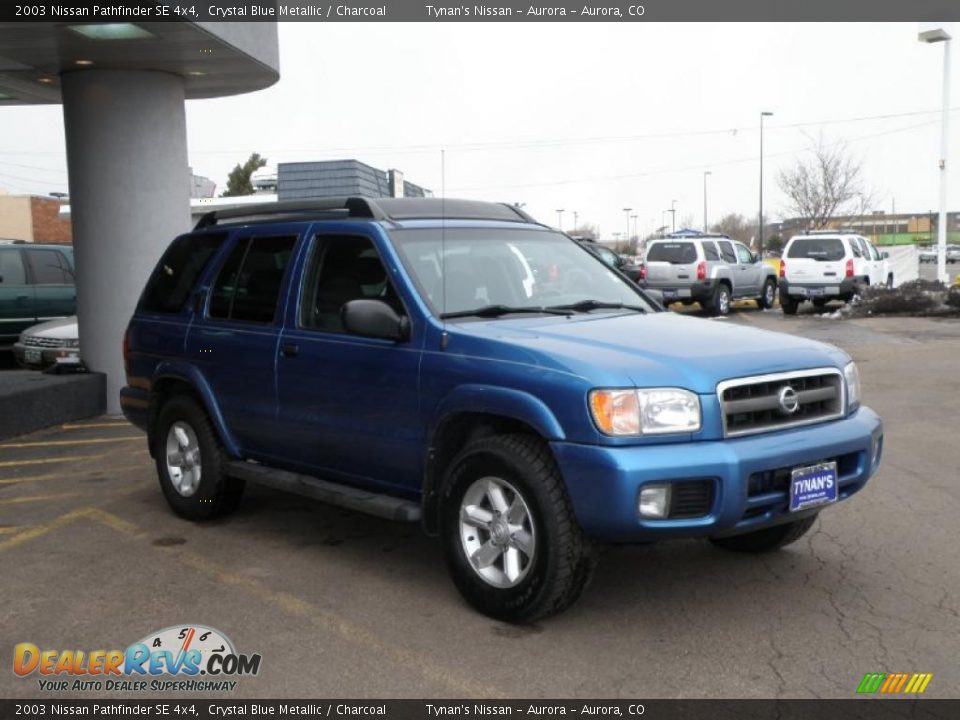 2003 Nissan Pathfinder SE 4x4 Crystal Blue Metallic / Charcoal Photo #3
