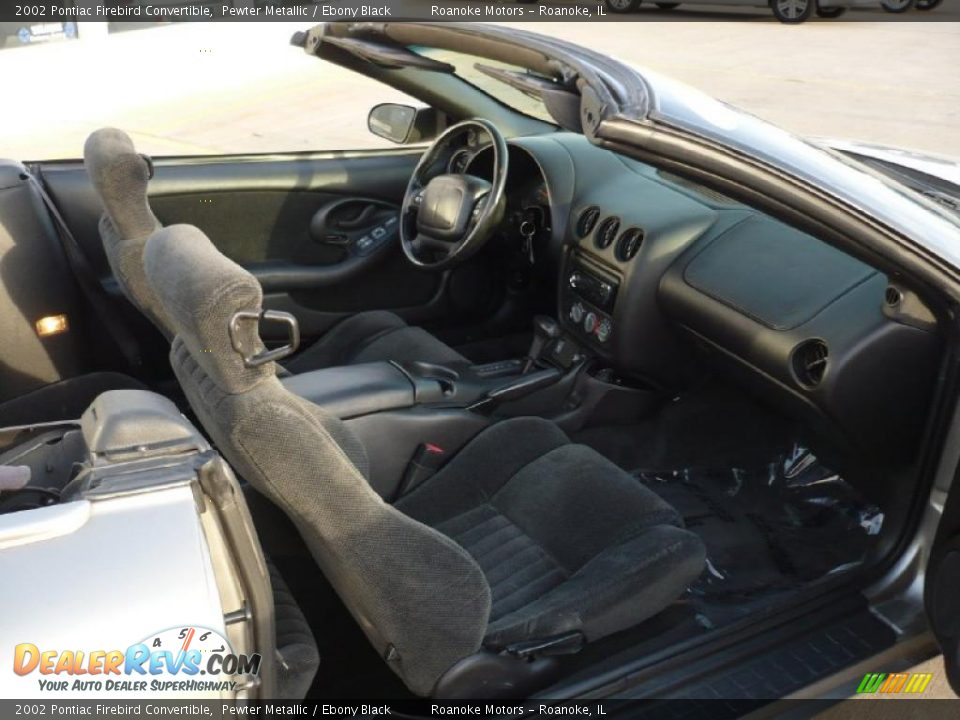 2002 Pontiac Firebird Convertible Pewter Metallic / Ebony Black Photo #15