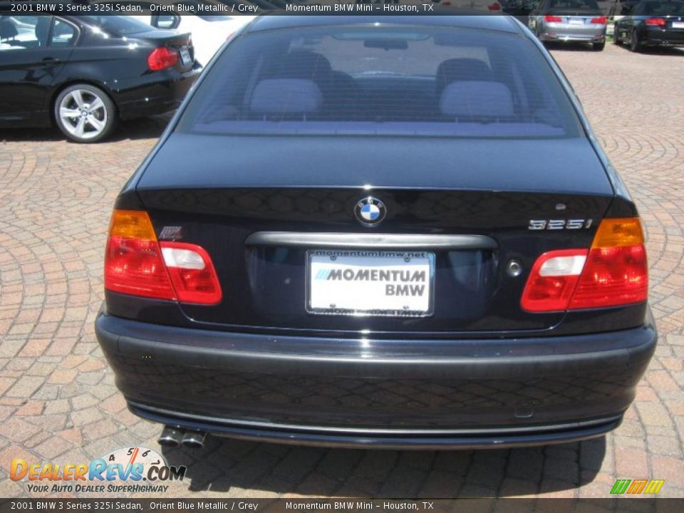 2001 BMW 3 Series 325i Sedan Orient Blue Metallic / Grey Photo #6