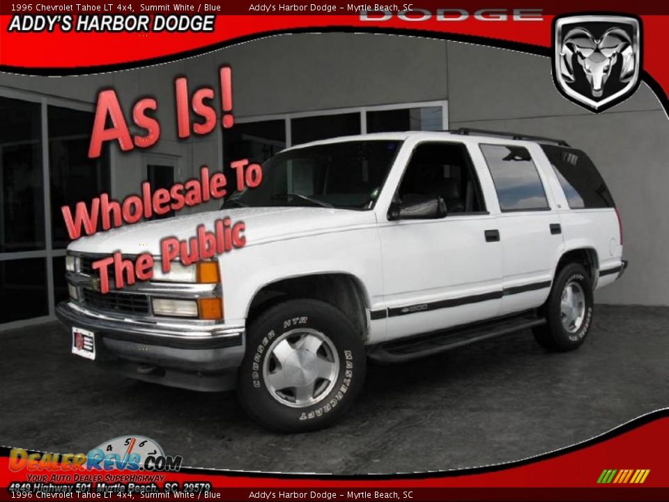 1996 Chevrolet Tahoe LT 4x4 Summit White / Blue Photo #1