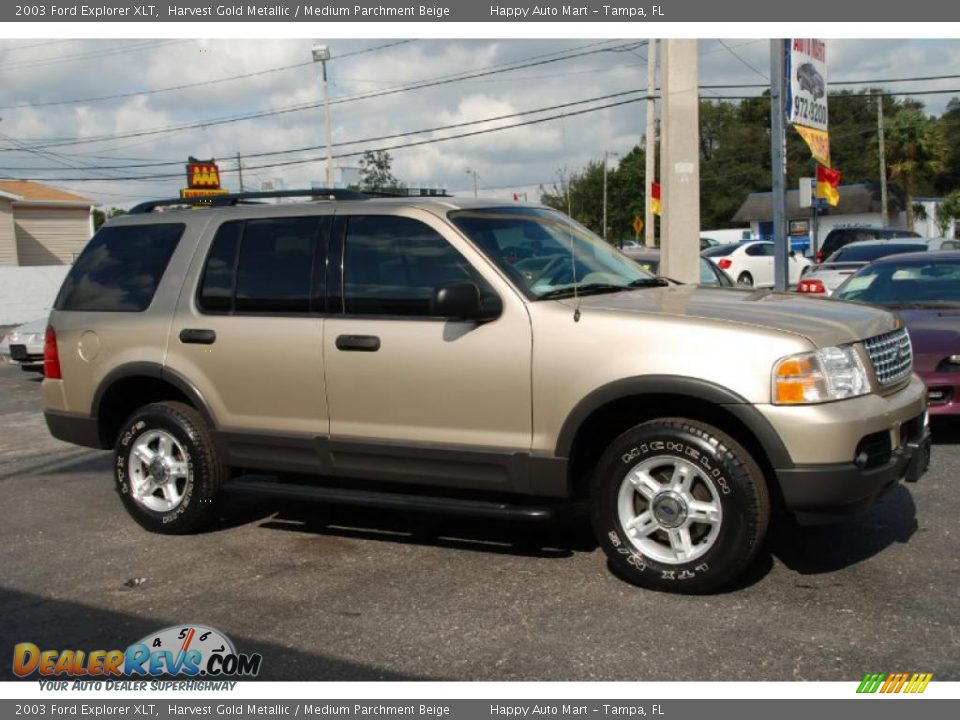 2003 Ford Explorer XLT Harvest Gold Metallic / Medium Parchment Beige Photo #2