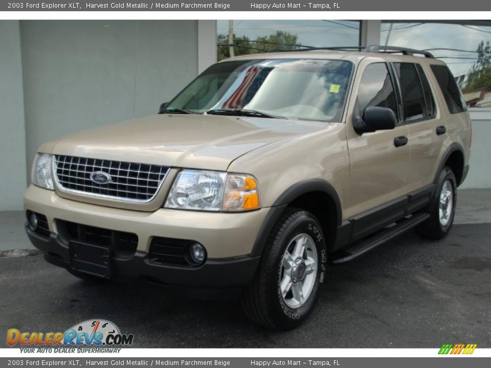 2003 Ford Explorer XLT Harvest Gold Metallic / Medium Parchment Beige Photo #4