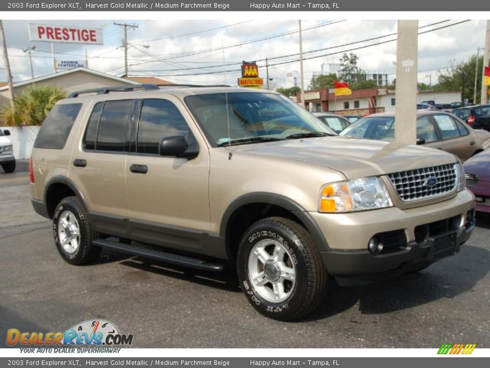 2003 Ford Explorer XLT Harvest Gold Metallic / Medium Parchment Beige Photo #7