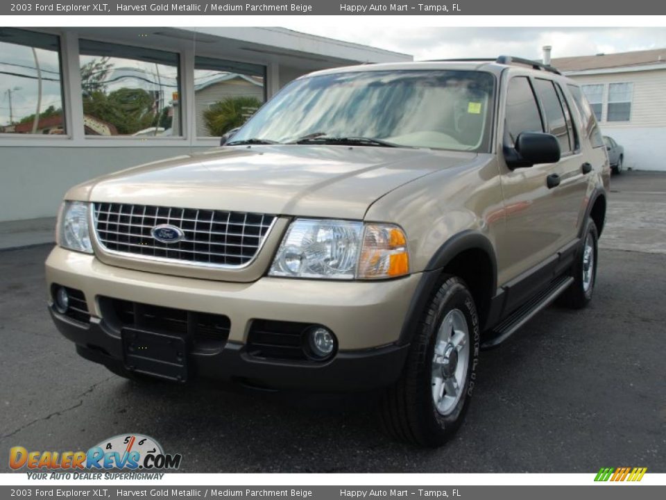2003 Ford Explorer XLT Harvest Gold Metallic / Medium Parchment Beige Photo #9
