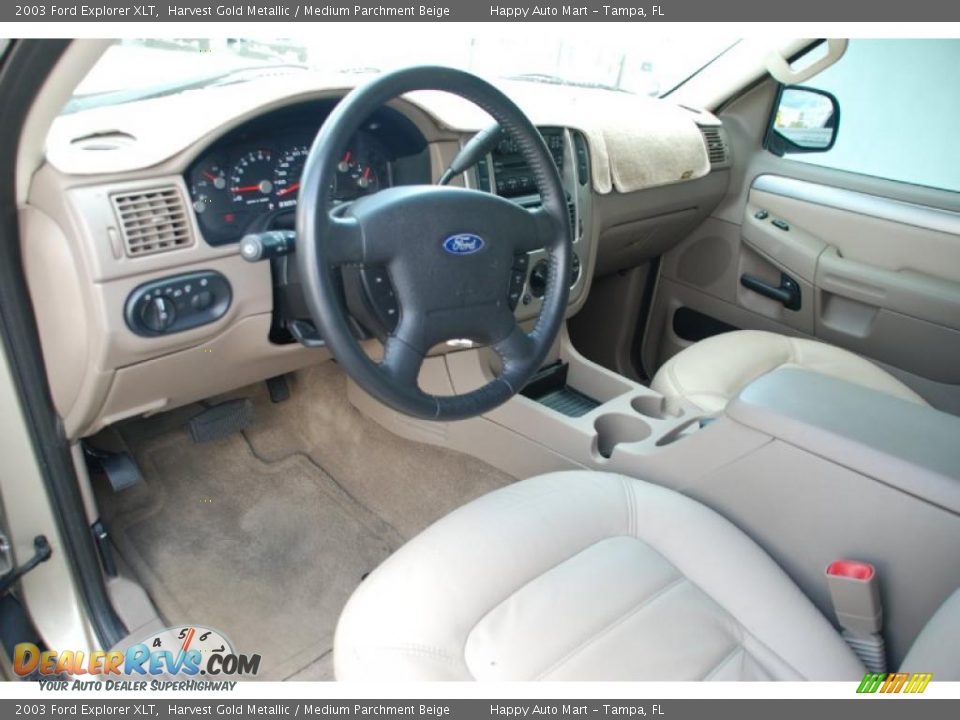 2003 Ford Explorer XLT Harvest Gold Metallic / Medium Parchment Beige Photo #22