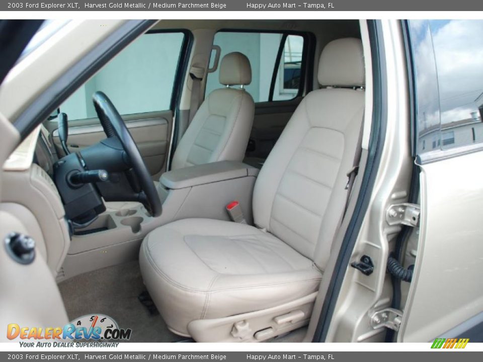 2003 Ford Explorer XLT Harvest Gold Metallic / Medium Parchment Beige Photo #28