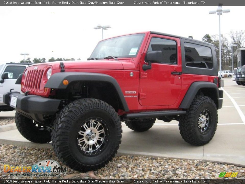 2010 Jeep Wrangler Sport 4x4 Flame Red / Dark Slate Gray/Medium Slate Gray Photo #2