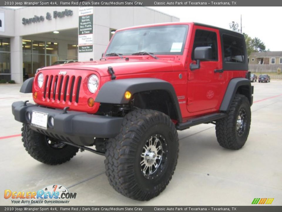 2010 Jeep Wrangler Sport 4x4 Flame Red / Dark Slate Gray/Medium Slate Gray Photo #17