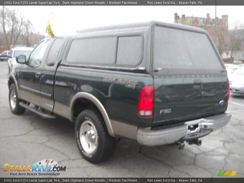 2001 Ford F150 Lariat SuperCab 4x4 Dark Highland Green Metallic / Medium Parchment Photo #4