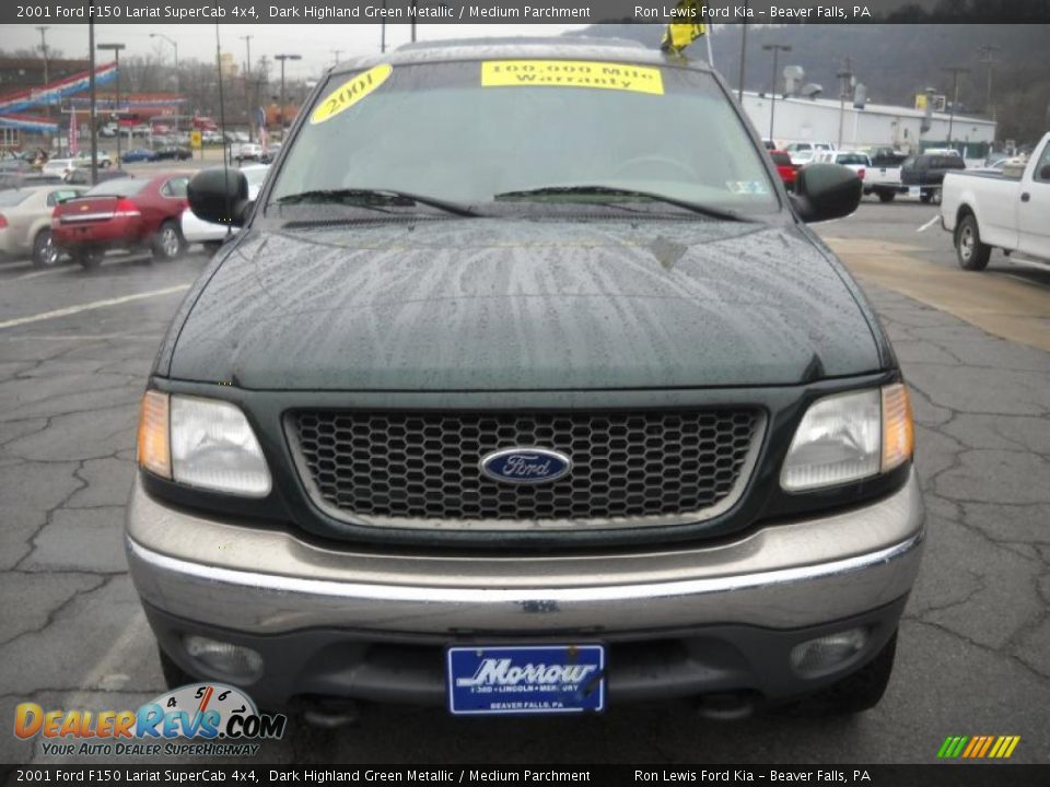 2001 Ford F150 Lariat SuperCab 4x4 Dark Highland Green Metallic / Medium Parchment Photo #19