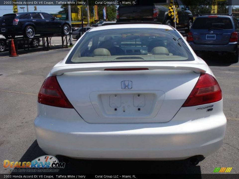 2003 Honda Accord EX V6 Coupe Taffeta White / Ivory Photo #5