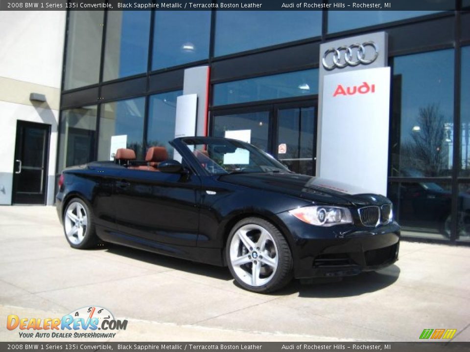 2008 BMW 1 Series 135i Convertible Black Sapphire Metallic / Terracotta Boston Leather Photo #1