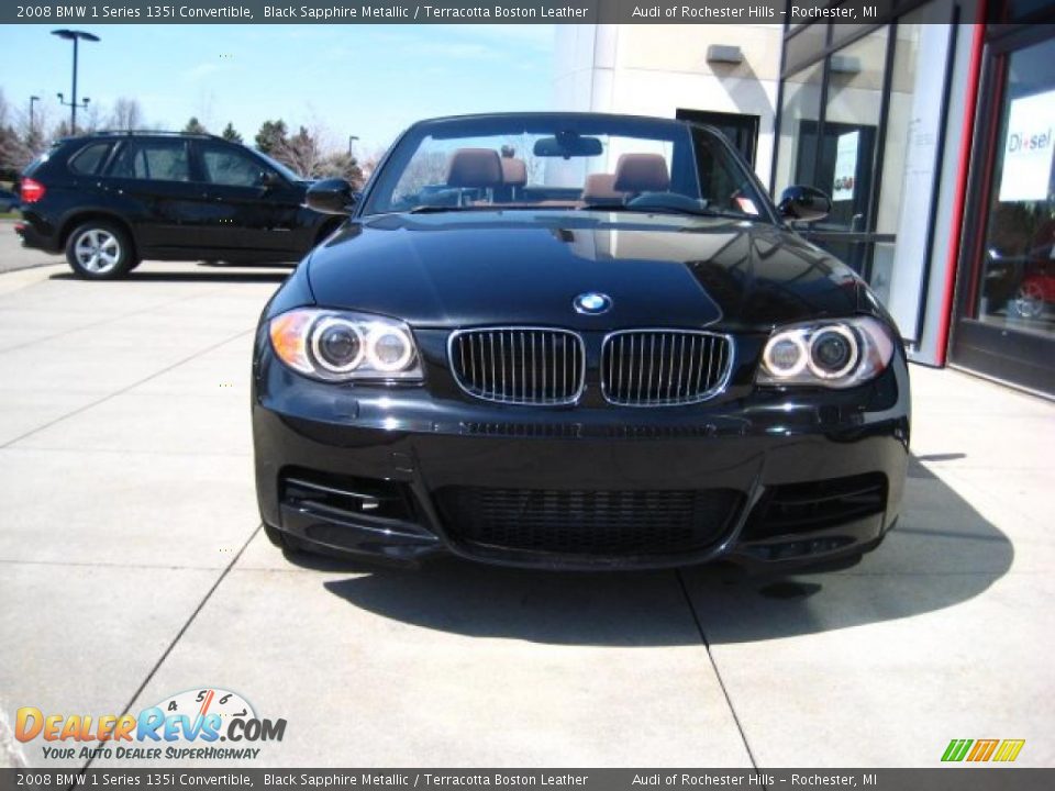 2008 BMW 1 Series 135i Convertible Black Sapphire Metallic / Terracotta Boston Leather Photo #2