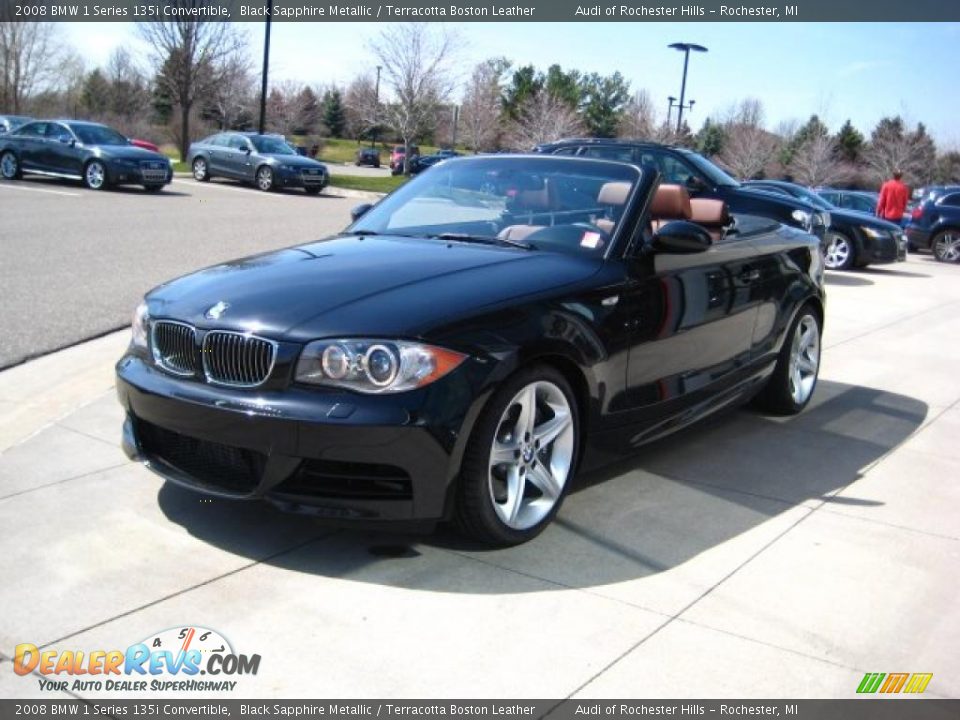 2008 BMW 1 Series 135i Convertible Black Sapphire Metallic / Terracotta Boston Leather Photo #3