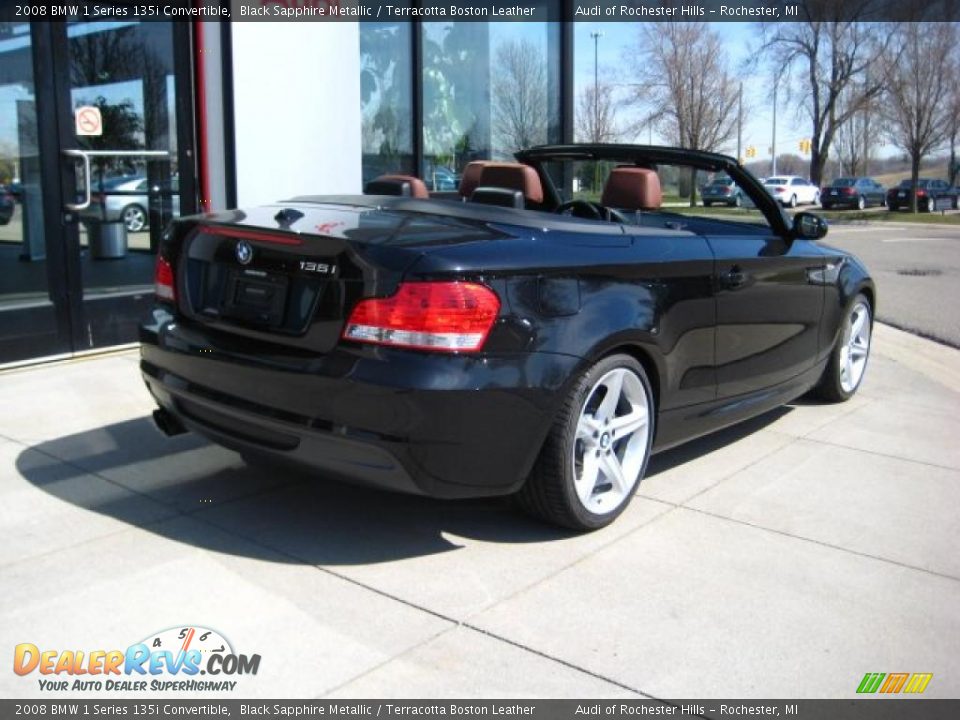 2008 BMW 1 Series 135i Convertible Black Sapphire Metallic / Terracotta Boston Leather Photo #6