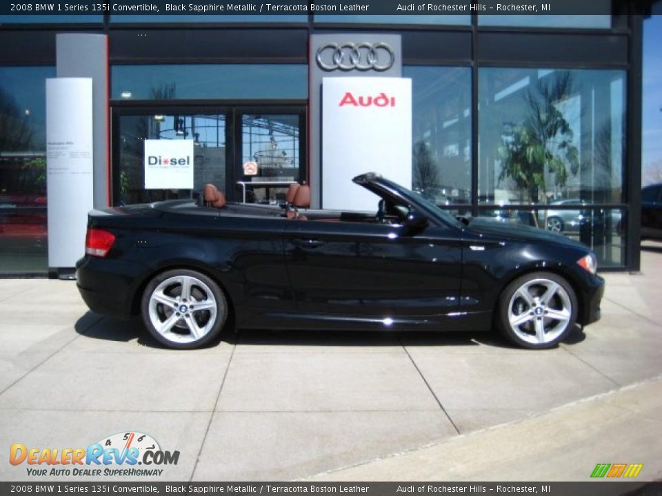 2008 BMW 1 Series 135i Convertible Black Sapphire Metallic / Terracotta Boston Leather Photo #7