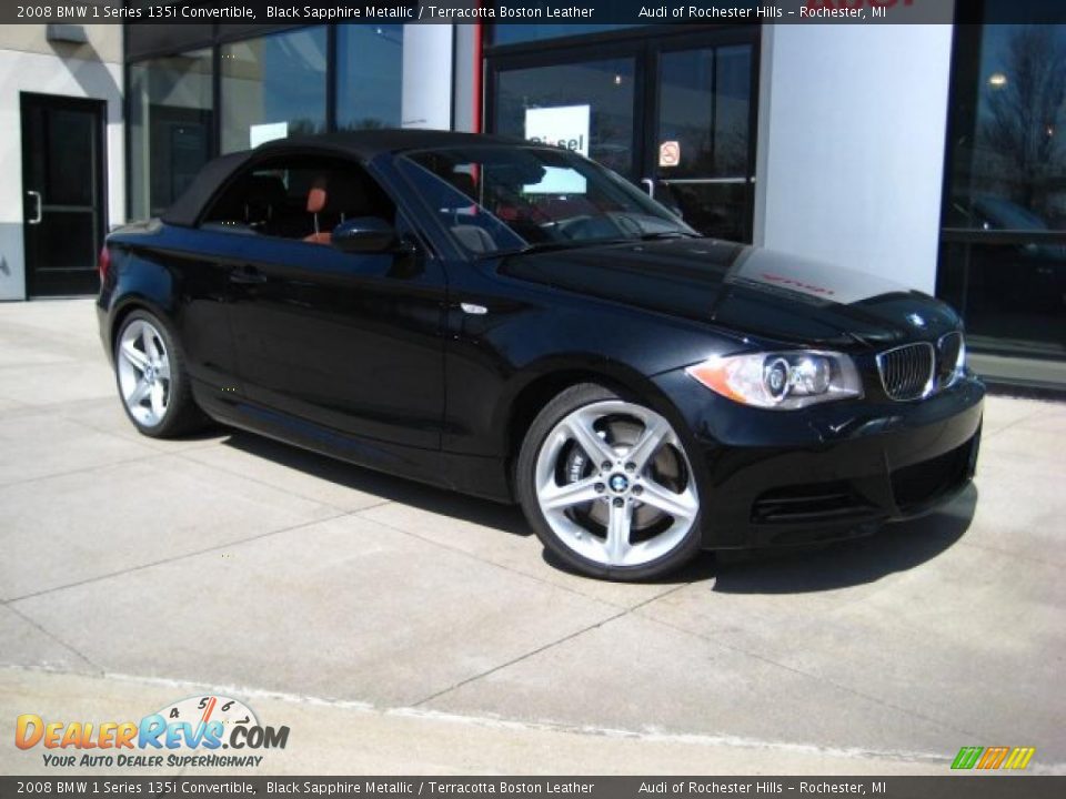 2008 BMW 1 Series 135i Convertible Black Sapphire Metallic / Terracotta Boston Leather Photo #8