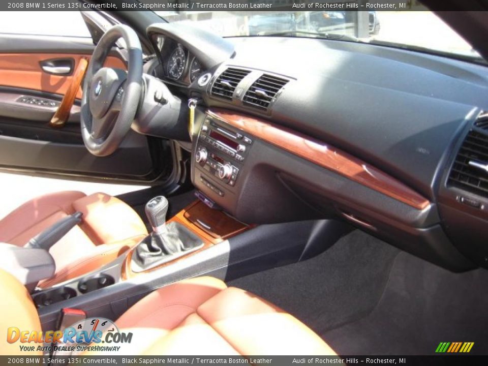 2008 BMW 1 Series 135i Convertible Black Sapphire Metallic / Terracotta Boston Leather Photo #15