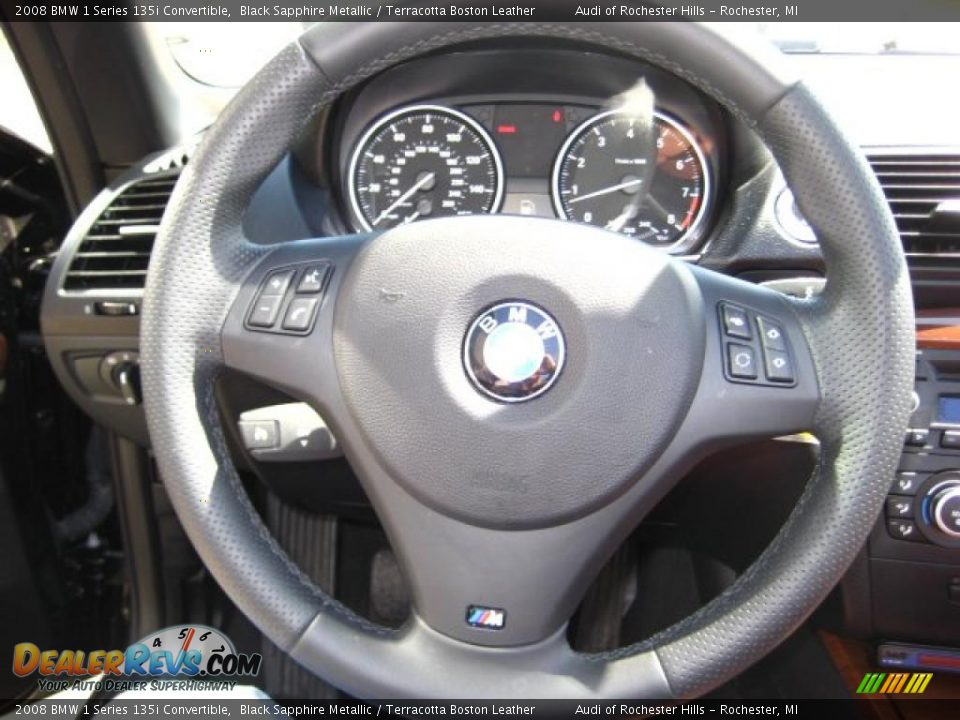 2008 BMW 1 Series 135i Convertible Black Sapphire Metallic / Terracotta Boston Leather Photo #19