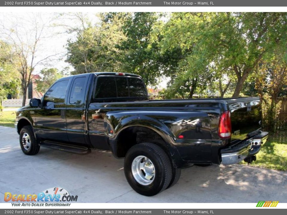 2002 Ford F350 Super Duty Lariat SuperCab 4x4 Dually Black / Medium Parchment Photo #5