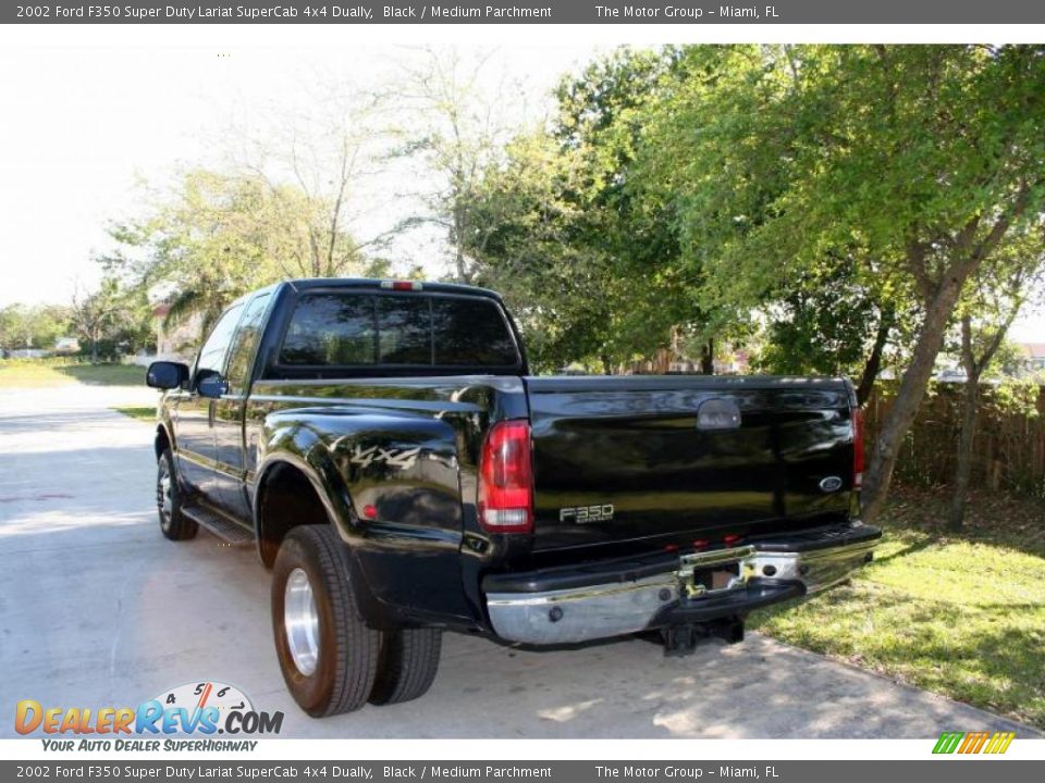 2002 Ford F350 Super Duty Lariat SuperCab 4x4 Dually Black / Medium Parchment Photo #6