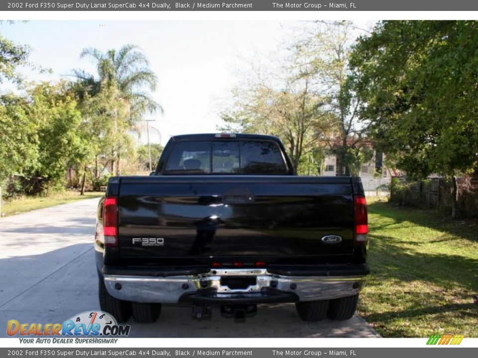 2002 Ford F350 Super Duty Lariat SuperCab 4x4 Dually Black / Medium Parchment Photo #7
