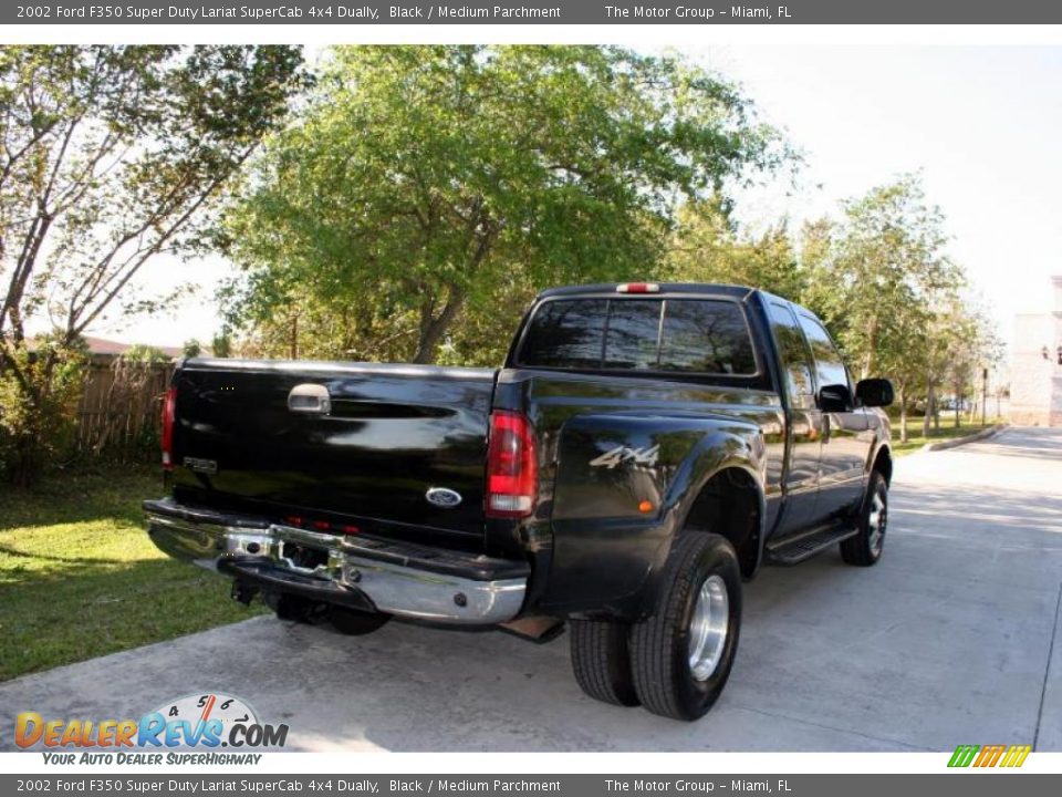 2002 Ford F350 Super Duty Lariat SuperCab 4x4 Dually Black / Medium Parchment Photo #8
