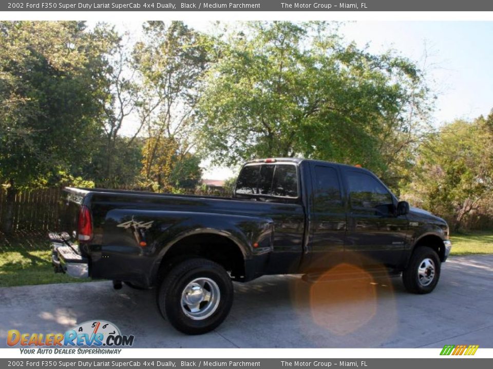 2002 Ford F350 Super Duty Lariat SuperCab 4x4 Dually Black / Medium Parchment Photo #9