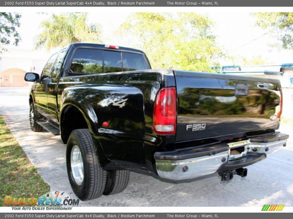 2002 Ford F350 Super Duty Lariat SuperCab 4x4 Dually Black / Medium Parchment Photo #17