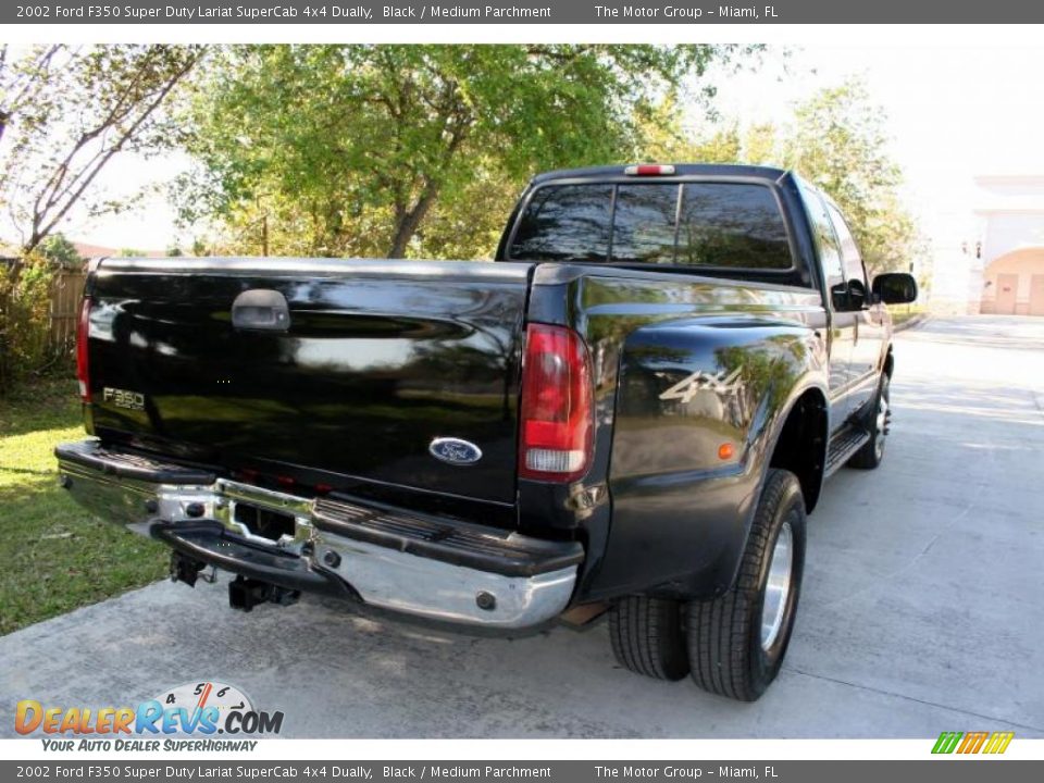 2002 Ford F350 Super Duty Lariat SuperCab 4x4 Dually Black / Medium Parchment Photo #18