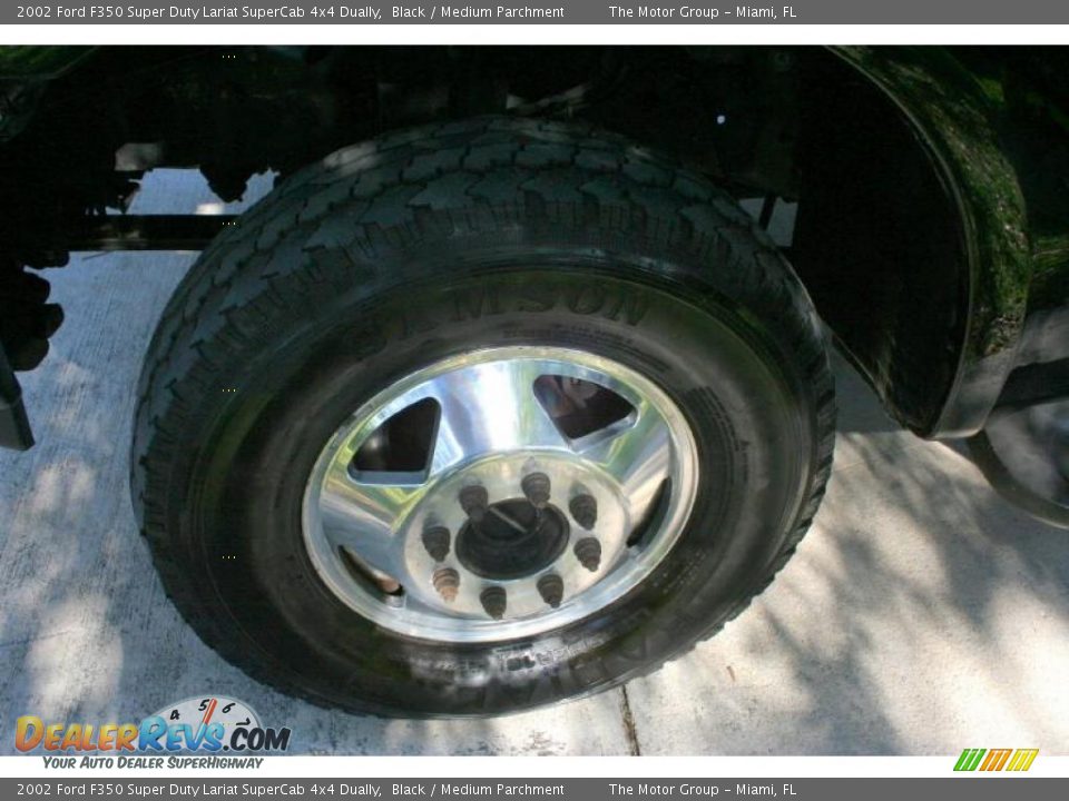 2002 Ford F350 Super Duty Lariat SuperCab 4x4 Dually Black / Medium Parchment Photo #25