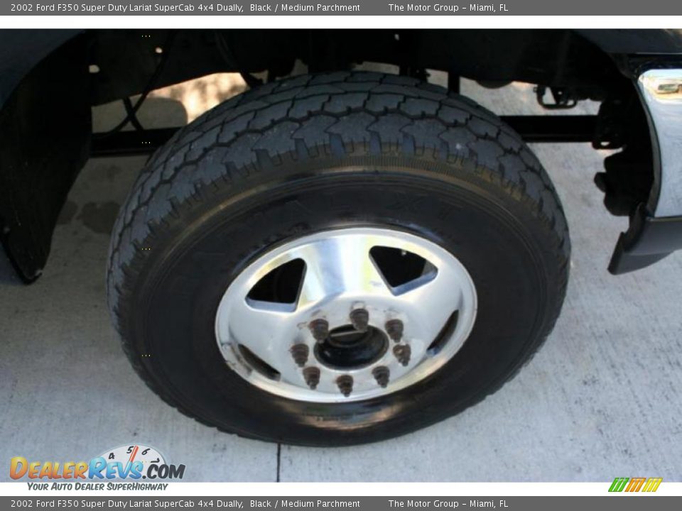 2002 Ford F350 Super Duty Lariat SuperCab 4x4 Dually Black / Medium Parchment Photo #26