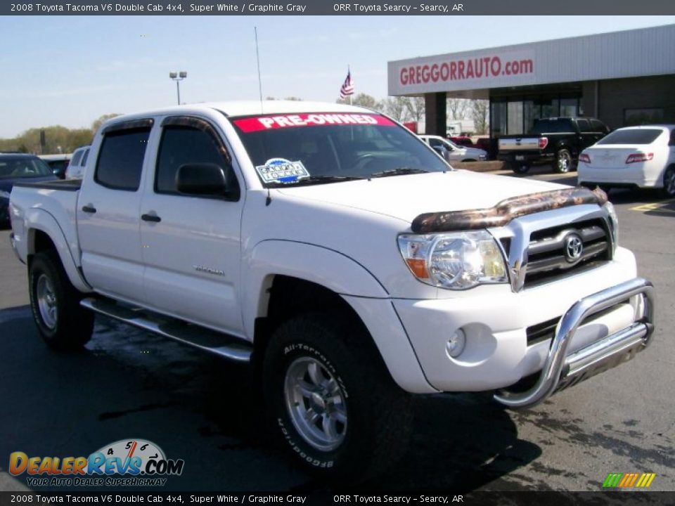 2008 Toyota Tacoma V6 Double Cab 4x4 Super White / Graphite Gray Photo #1