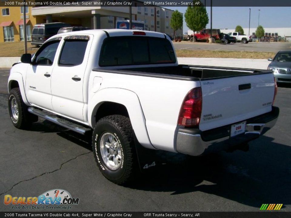 2008 Toyota Tacoma V6 Double Cab 4x4 Super White / Graphite Gray Photo #3