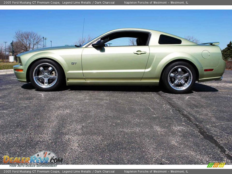 2005 Ford Mustang GT Premium Coupe Legend Lime Metallic / Dark Charcoal Photo #3