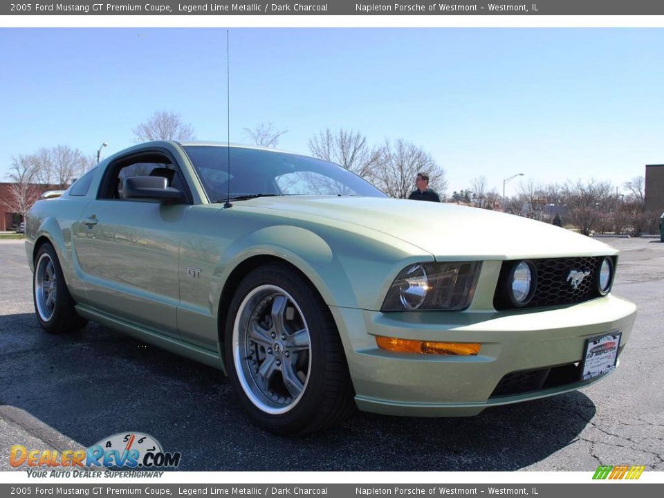 2005 Ford Mustang GT Premium Coupe Legend Lime Metallic / Dark Charcoal Photo #14