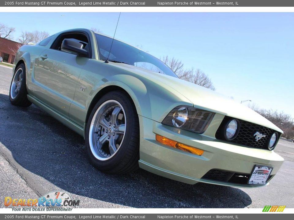 2005 Ford Mustang GT Premium Coupe Legend Lime Metallic / Dark Charcoal Photo #15