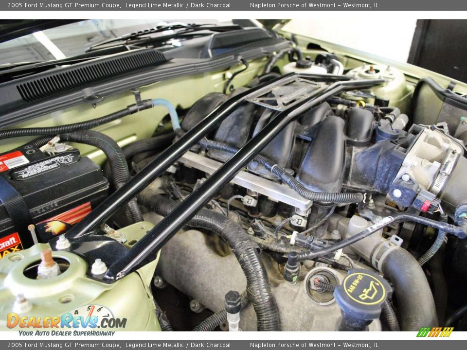 2005 Ford Mustang GT Premium Coupe Legend Lime Metallic / Dark Charcoal Photo #35