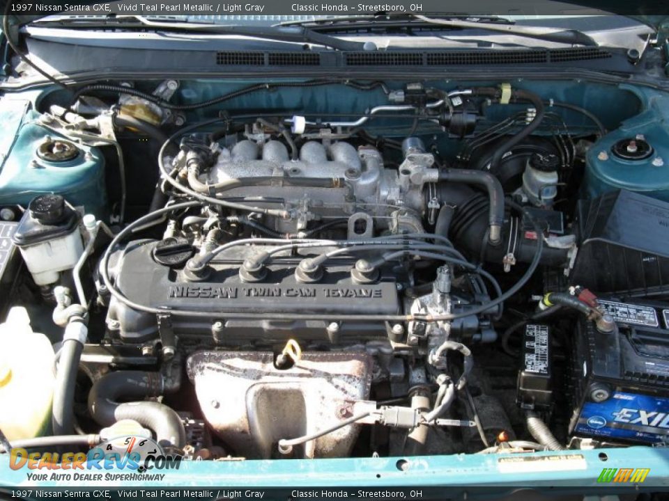 1997 Nissan Sentra GXE Vivid Teal Pearl Metallic / Light Gray Photo #25