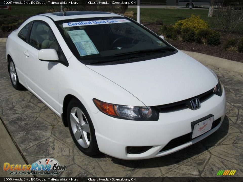 2006 Honda Civic EX Coupe Taffeta White / Ivory Photo #1