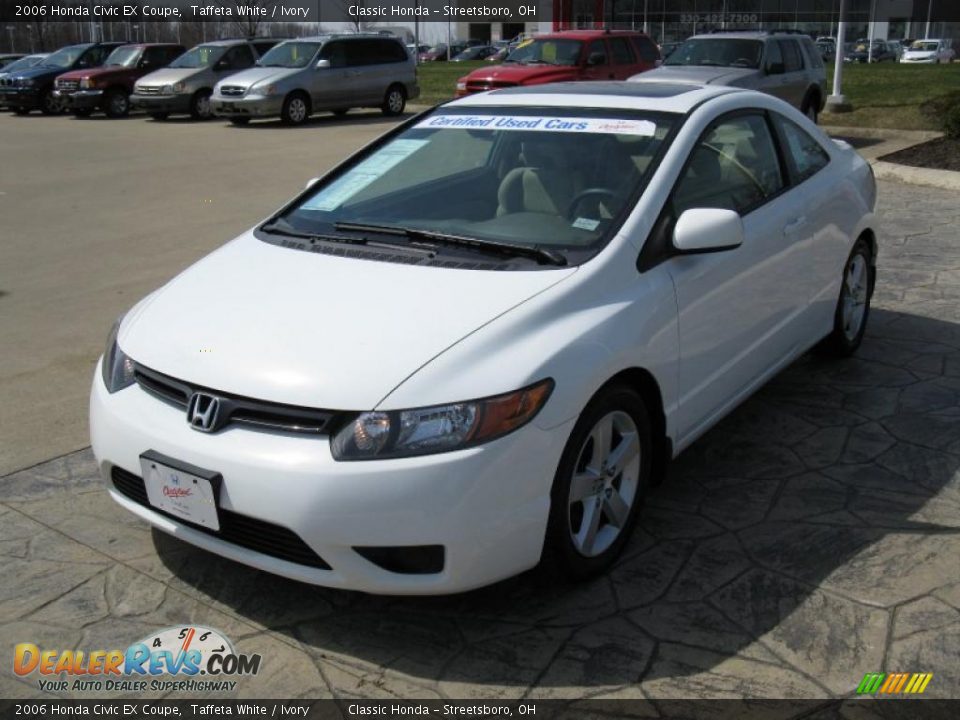 2006 Honda Civic EX Coupe Taffeta White / Ivory Photo #2