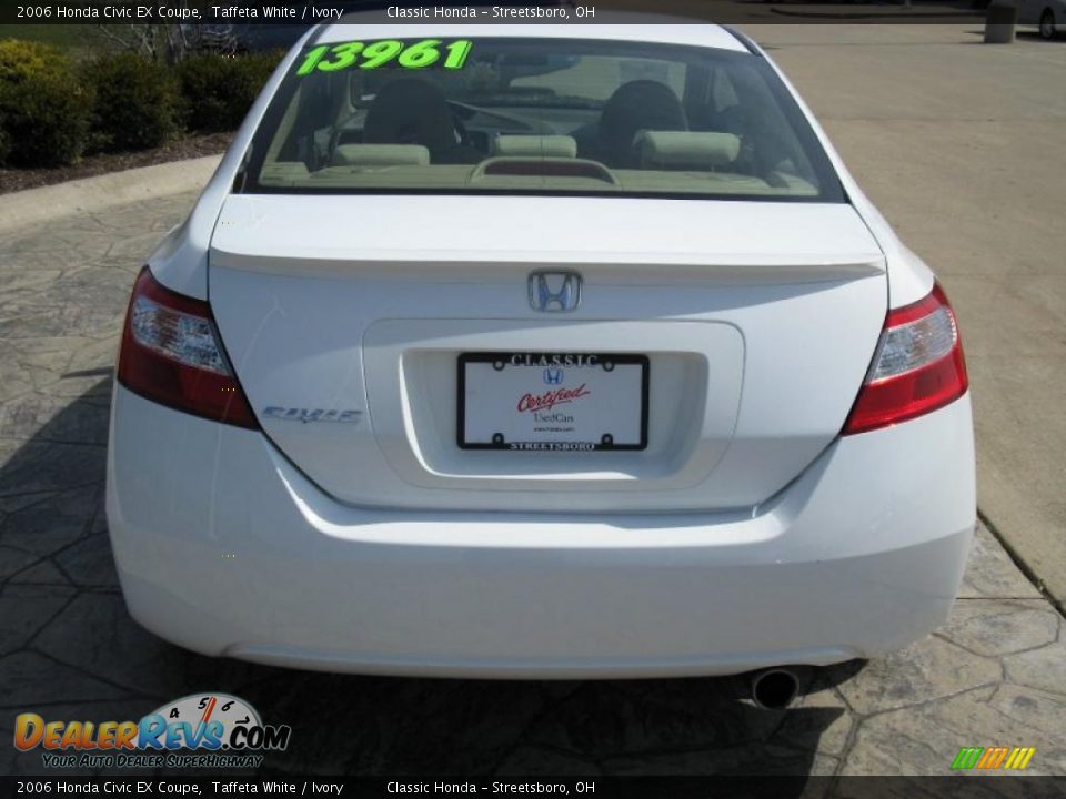 2006 Honda Civic EX Coupe Taffeta White / Ivory Photo #6