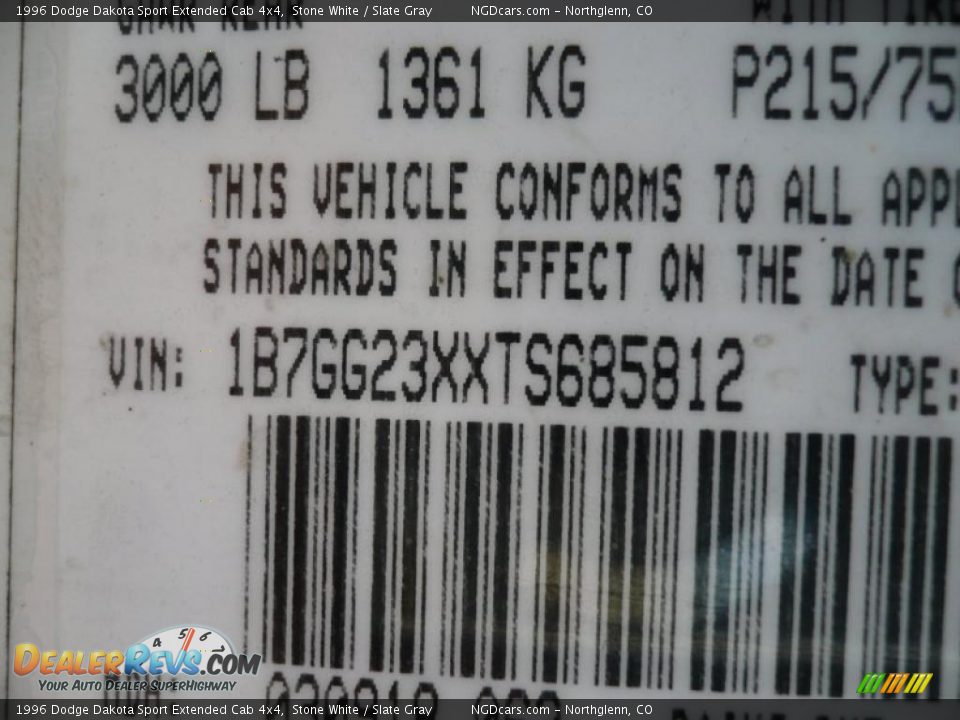 1996 Dodge Dakota Sport Extended Cab 4x4 Stone White / Slate Gray Photo #20