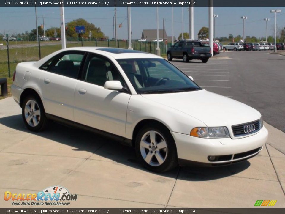 2001 Audi A4 1.8T quattro Sedan Casablanca White / Clay Photo #3