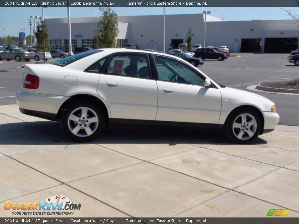 2001 Audi A4 1.8T quattro Sedan Casablanca White / Clay Photo #5