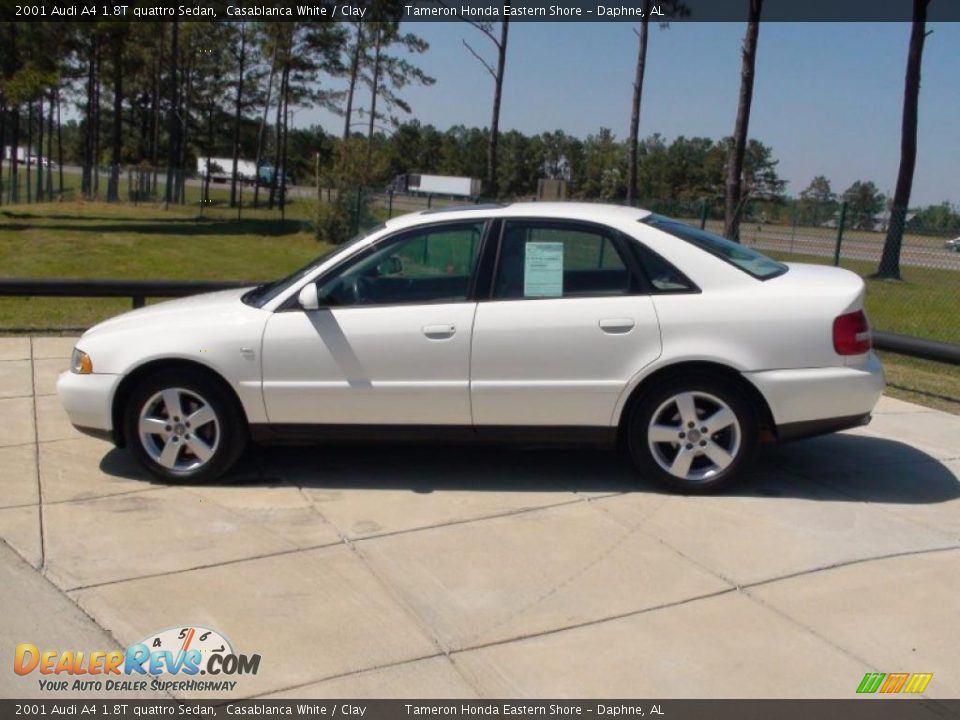 2001 Audi A4 1.8T quattro Sedan Casablanca White / Clay Photo #10